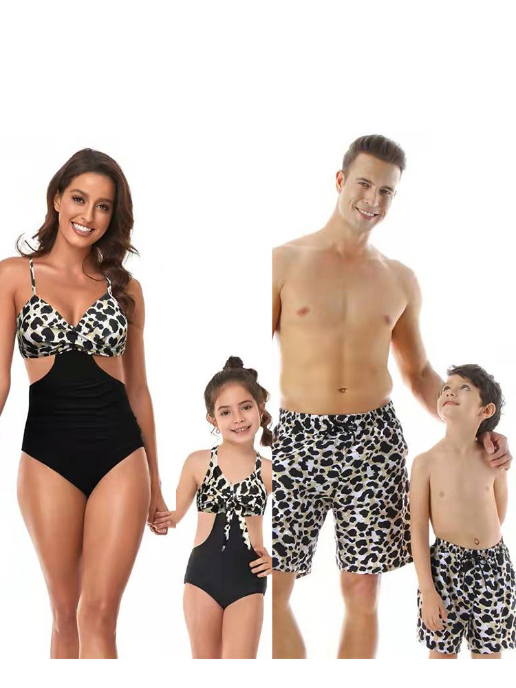 Family Swimwear Sets Leopard Swimsuits Beach Famil..
